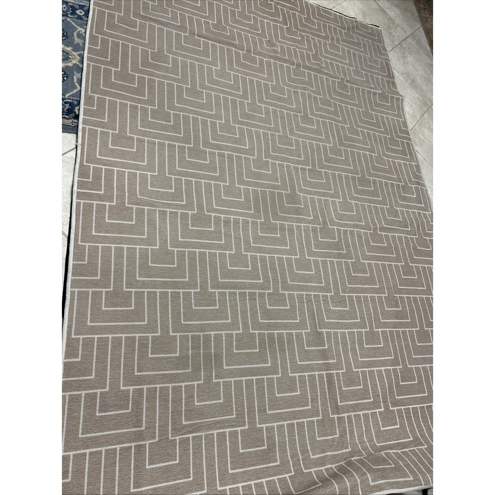 Ruggable Tan Neutral Geometric Washable Area Rug 6x9 with Pad